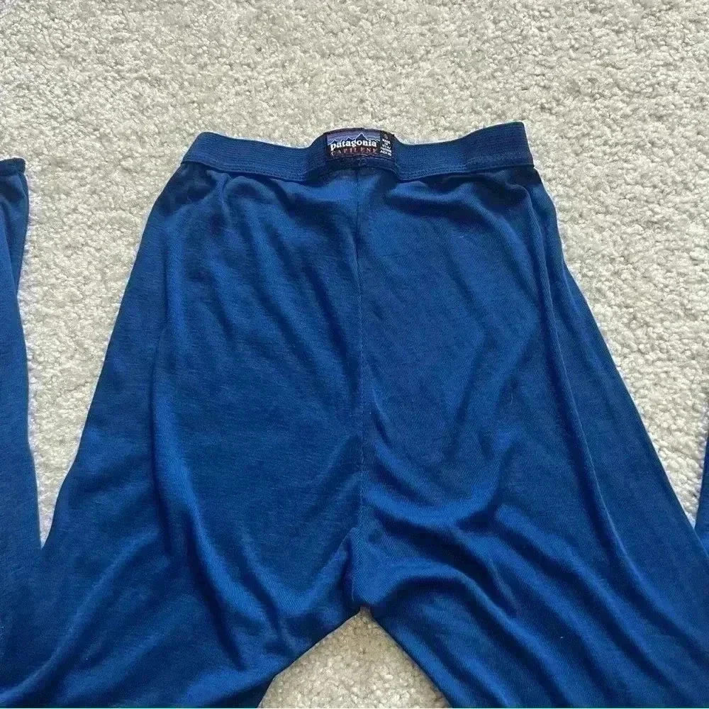Patagonia Capilene Base Layer Leggings Blue Wm Sz Small Light Weight Polyester